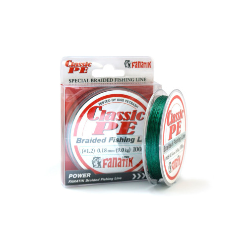 Шнур плетений Fanatik Classik PE X4 100 m (#1.2) 0.18 mm 9.0 kg Green