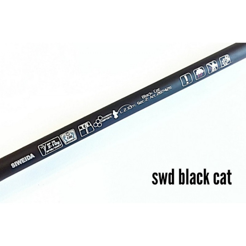 Спінінг для риболовлі Siweida Black Cat, тест 10-30 гр, довжина 2,1м