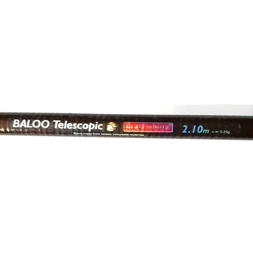 Вудка BratFishing BALOO TELESCOPIC з кільцями, 2.1 м, тест 5-25г