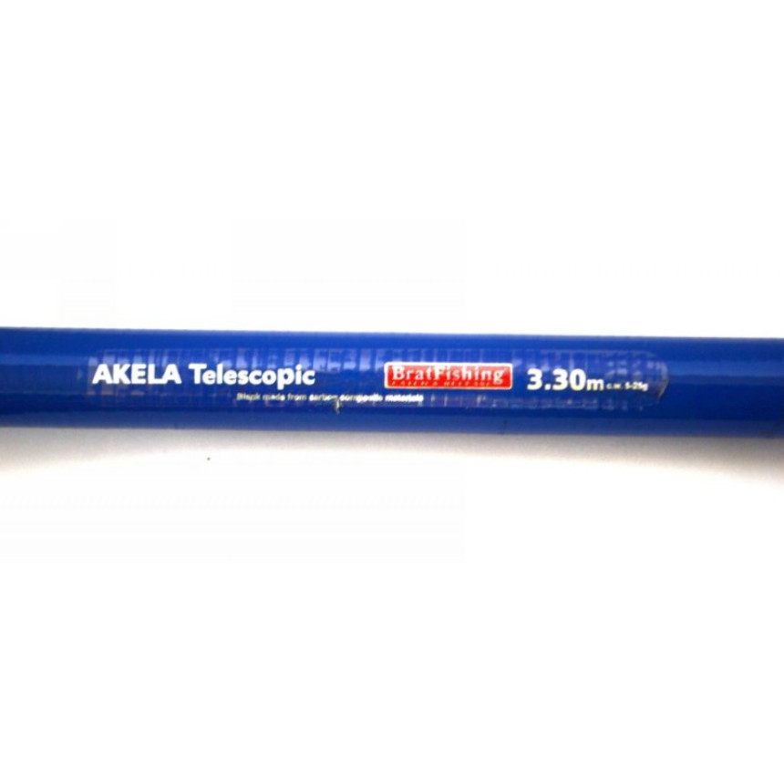 Вудка BratFishing AKELA TELESCOPIC з кільцями, 3,3 м, тест 5-25г