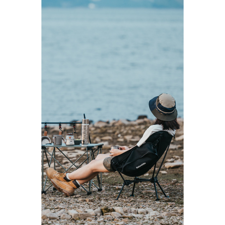 Крісло складане Naturehike Clamshell 001 Triangle Folding Moon Chair, чорний