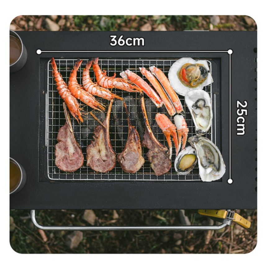 Стіл для барбекю сталевий Naturehike CNK2350CF018, чорний