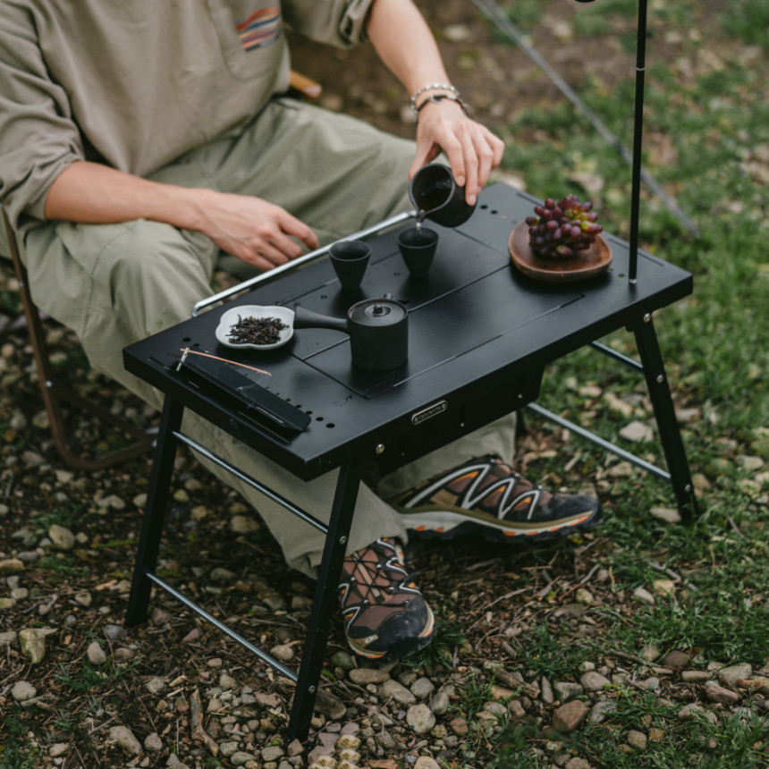 Стіл для барбекю сталевий Naturehike CNK2350CF018, чорний