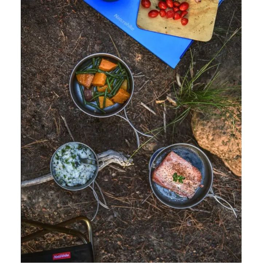 Каструля титанова зі складною ручкою 1300 мл Naturehike NH18T202-B