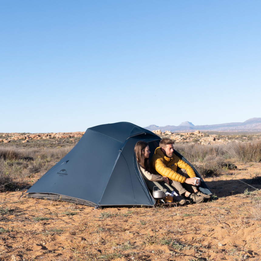 Намет надлегкий тримісний з футпринтом Naturehike Cloud Up 3 UL NH18T030-T-T, 20D, темно-синій