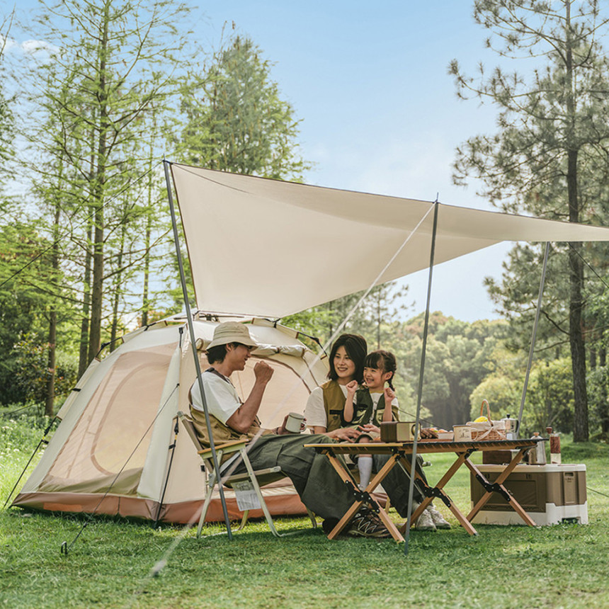 Намет тримісний автоматичний із тентом Naturehike Ango Picnic CNK2450WS021, коричневий