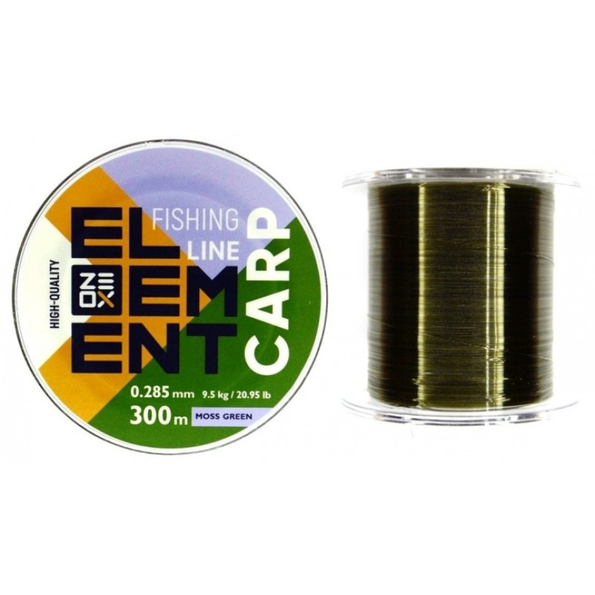 Волосінь рибальська, ZEOX Element Carp Moss Green, 300м, перетин 0,285мм