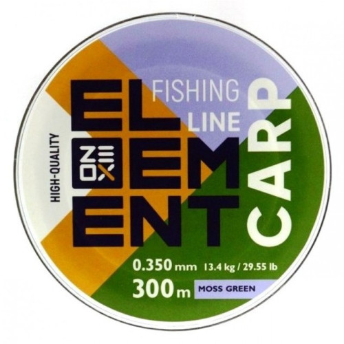 Волосінь, ZEOX Element Carp Moss Green, 300м, перетин 0,350мм Волосінь, ZEOX Element Carp Moss Green, 300м, перетин 0,350мм