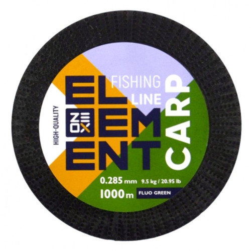 Волосінь, ZEOX Element Carp Fluo Green, 1000м, перетин 0.285мм Волосінь, ZEOX Element Carp Fluo Green, 1000м, перетин 0.285мм
