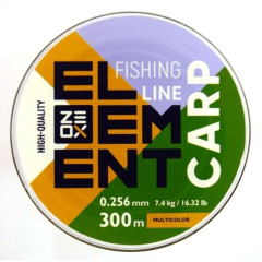 Волосінь на вудлище, ZEOX Element Carp Multicolor, 300м, перетин 0,256мм