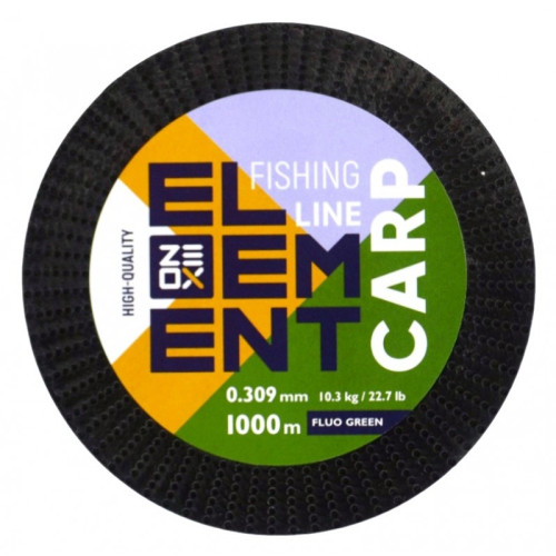 Лісочка для лову риби, ZEOX Element Carp Fluo Green, 1000м, перетин 0.309мм Лісочка для лову риби, ZEOX Element Carp Fluo Green, 1000м, перетин 0.309мм