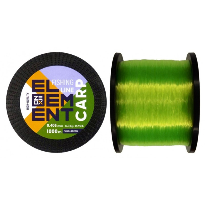 Лісочка рибальська, ZEOX Element Carp Fluo Green, 1000м, перетин 0.405мм