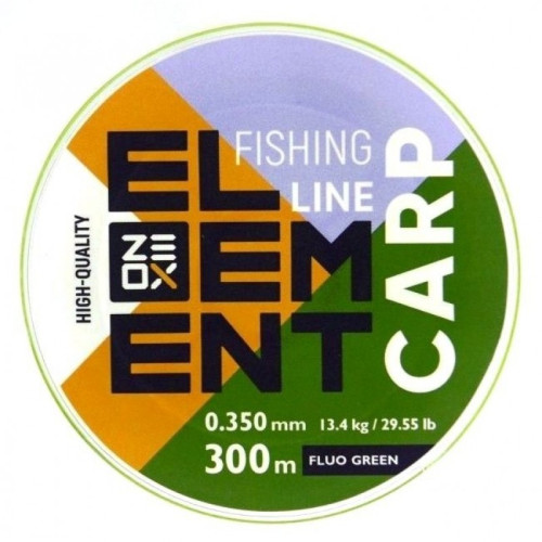 Волосінь, ZEOX Element Carp Fluo Green, 300м, перетин 0,350мм