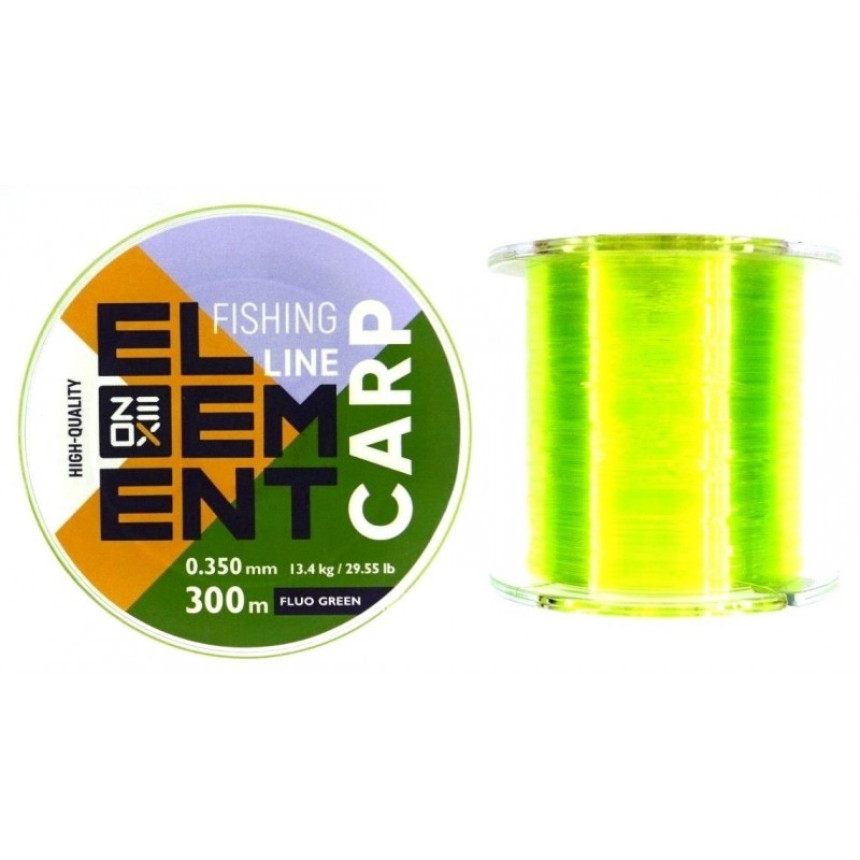 Волосінь, ZEOX Element Carp Fluo Green, 300м, перетин 0,350мм