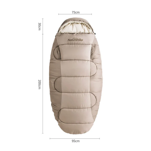 Спальний мішок овальний Naturehike PS200 NH20MSD03, правий, бежевий Спальний мішок овальний Naturehike PS200 NH20MSD03, правий, бежевий