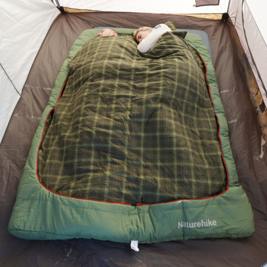 Спальний мішок двомісний із подушками Naturehike CNK2350WS019, зелений