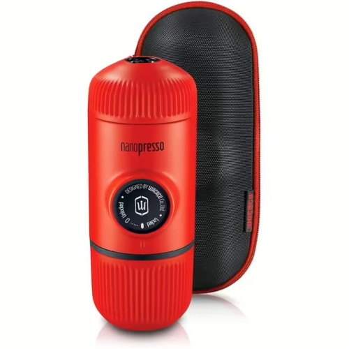 Портативна еспресо-кавоварка Wacaco Nanopresso червона з чохлом Портативна еспресо-кавоварка Wacaco Nanopresso червона з чохлом