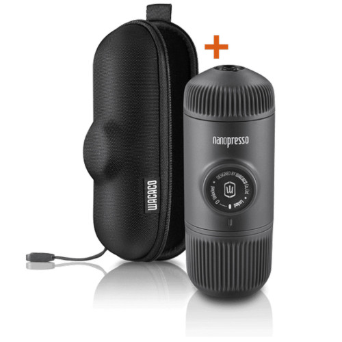 Портативна еспресо-кавоварка Wacaco Nanopresso сіра з чохлом Портативна еспресо-кавоварка Wacaco Nanopresso сіра з чохлом