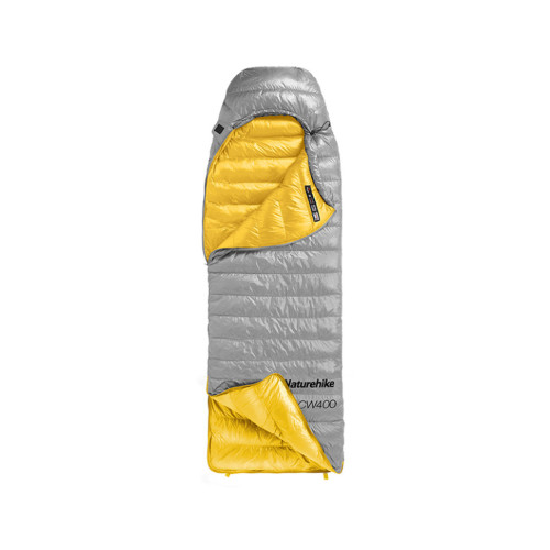 Спальник з натуральним пухом Naturehike CW400 NH18C400-D, p-р M, жовто-сірий