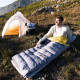 Спальник з натуральним пухом Naturehike CW400 NH18C400-D, p-р M, жовто-сірий