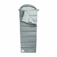 Спальник з капюшоном із звичайним мішком для зберігання Naturehike M400 CNK2350WS023, (1°C), правий, сірий