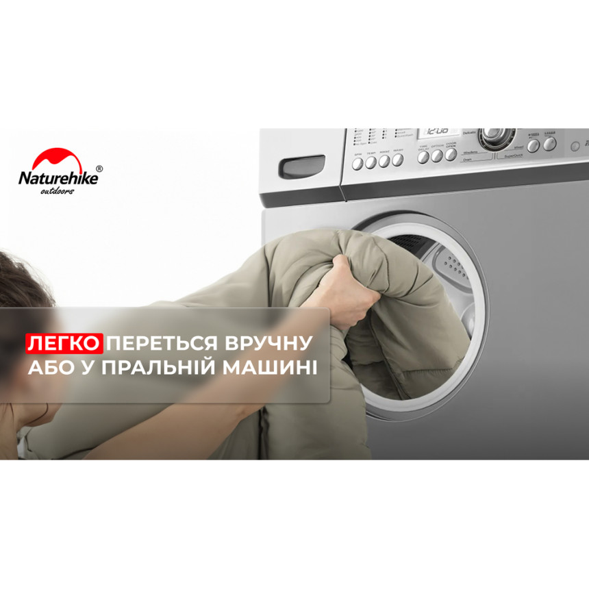 Спальник з капюшоном із звичайним мішком для зберігання Naturehike M400 CNK2350WS023, (1°C), правий, сірий