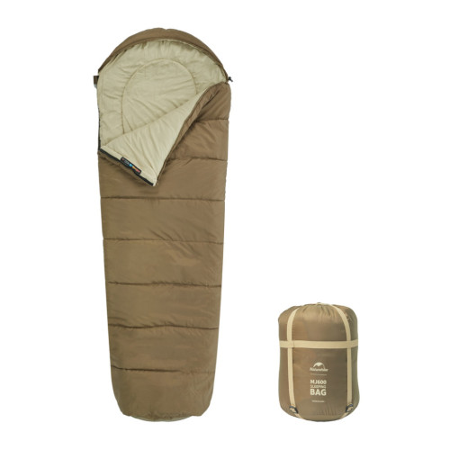 Спальник з капюшоном Naturehike MJ 600 CNK2300SD014, коричневий Спальник з капюшоном Naturehike MJ 600 CNK2300SD014, коричневий