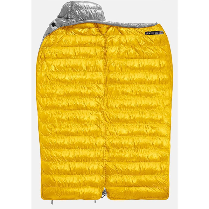 Спальник з натуральним пухом Naturehike CW700 CNK2450WS048, p-р L, жовто-сірий